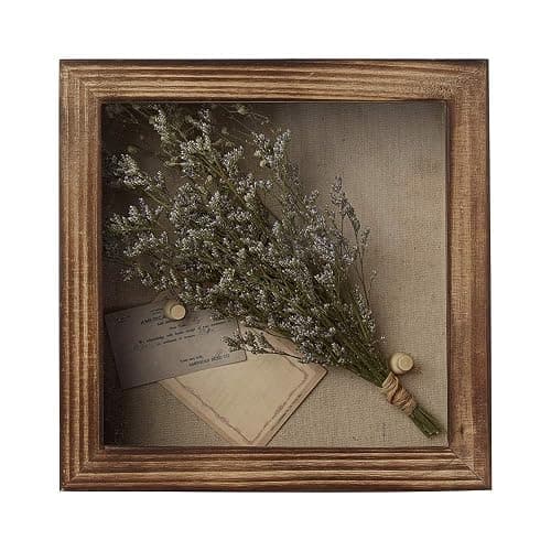 Freezing point Shadow Box Frame 8x8 Shadow Boxes Display Case with Linen Back Memorabilia Awards Medals Bouquet Photos Picture Badge Wedding Memory Box for Keepsakes Carbonized Small Pin Board thumbnail 3