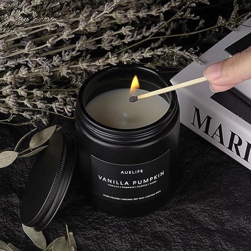 Auelife Fall Candle, Vanilla Pumpkin Scented for Home, Soy Wax | Autumn aromatherapy candle; 50-Hour Burn; Fall home decor; Holiday gift for women men thumbnail 7