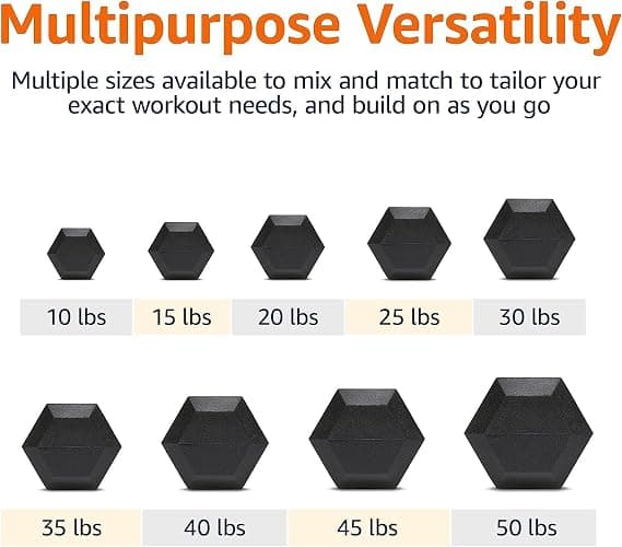 Amazon Basics Rubber Hex Dumbbell Hand Weight thumbnail 4