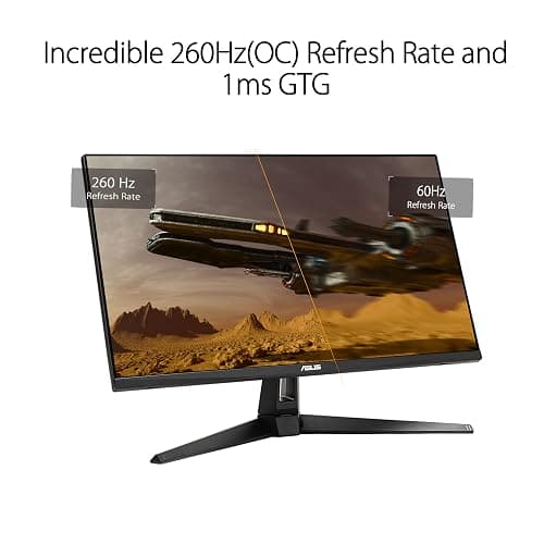 ASUS TUF Gaming 27” 1440P Gaming Monitor (VG27AQM1A) - QHD (2560 x 1440), 260Hz, 1ms, Fast IPS, Extreme Low Motion Blur Sync, Freesync Premium, G-SYNC Compatible, DisplayHDR400, 3 Year Warranty thumbnail 3