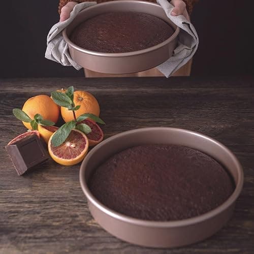 HAPPIELS Non Toxic Nonstick 9 inch Round Cake Pans Set of 2 | Quality Non Stick 9 inches Layer Circle Cake Pan 2 inches Deep | Best 9in Baking Pan PFOA, BPA free Nontoxic | 9inch 9inches Cake Pans Set thumbnail 5