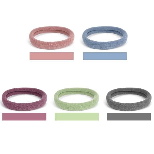 Qarwayoc 50PCS Large Hair Ties, Thick Cotton Seamless Hair Ties, Hair Elastic Ponytail Holders, No Damage for Thick Heavy Hair, 2 Inch in Diameter, 5 Colors thumbnail 3