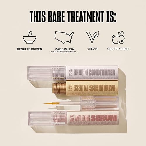 Babe Original Triple Threat Mini Set, Includes Babe Lash Essential Serum & Enhancing Conditioner + Babe Brow Amplifying Serum, 1 mL, 3 Pack thumbnail 8