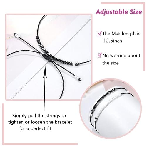UNGENT THEM Pinky Promise Matching Bracelet for Couples Soulmate Man Distance Relationship Gifts for Women Men Him Her… thumbnail 4