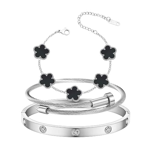 Jade cabbage Gold Bracelets for Women 18K Gold Plated Love Friendship Bracelet With Cubic Zirconia Cuff Bangle Jewelry Set Witness the Gift of Love - Image 1