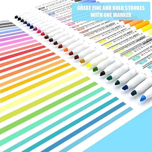 YOOUSOO 25 Pack Pastel Highlighters Assorted Colours, Dual Tip Bible Highlighter, Chisel Tip Mild Highlighters No Bleed Fluorescent Highlighter Pens for School Student Office Journals thumbnail 8