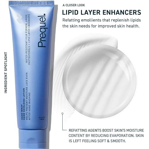 Prequel Skin Hand Wrap, Hand Cream for Dry Cracked Hands. Deep Nourishing Moisturizing Formula. Non-Greasy Balm for Women and Men. Unscented Skincare with Moisture Lock Formula. 3.4oz thumbnail 2