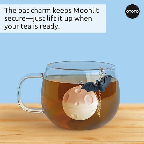 Cute Tea Strainers - Loose Leaf Tea Steeper, Tea Infuser for Loose Leaf Tea, Tea Diffusers, Tea Accessories, Mushroom Gifts, Cute Kitchen Accessories, White Elephant Gifts, (Moonlit, Spooky, Gothic) thumbnail 5