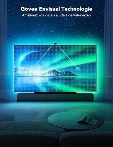 Govee T2 Envisual avec Double Caméras, Rétroéclairage LED RGBIC Wi-FI 3,6m pour Téléviseurs 55-65 Pouces, Double Perles Lumineuses, s'adapte aux TV Ultra-Fins thumbnail 2