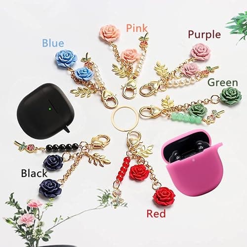 Case for Bose QuietComfort Earbuds II Case Cover 2022, Cute Bose Earbuds 2 Soft Silicone Skin Shockproof Protective Cover for New Bose Earbuds II Case with Carabiner Keychain for Women Girls (Black) thumbnail 3