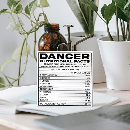 Dancer Gifts for Girls Women, Dancing Gift Dance Lover Dancer Dance Instructors Dance Teacher Christmas Birthday Teacher's Day Gift, Dancer Nutritional Facts, Wooden Box Sign Desk Decor thumbnail 5