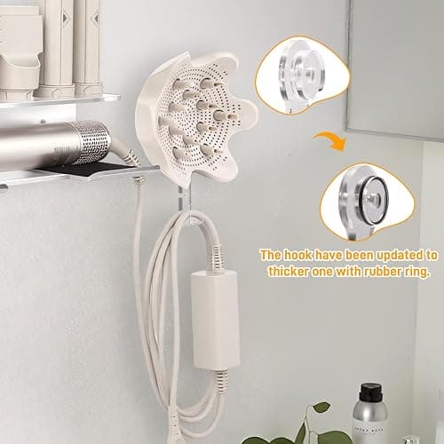 GENCAM Wall Mounted Holder for Shark Flexstyle, Acrylic Wall Mount Bracket Organizer for Shark Flex Style, Flex Style Holder with Cord Hanger for Accessories Curlers Brushes Diffuser and Attachments thumbnail 5