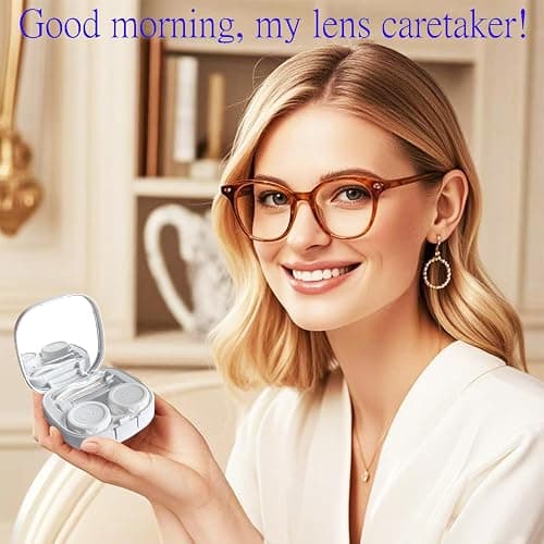 CADEVED Contact Lens Case Kit with Cleaner Washer, Contact Lenses Applicator Removal Tool Kit with Mirror Solution Bottle for Daily and Outdoor Use(White) - White thumbnail 5