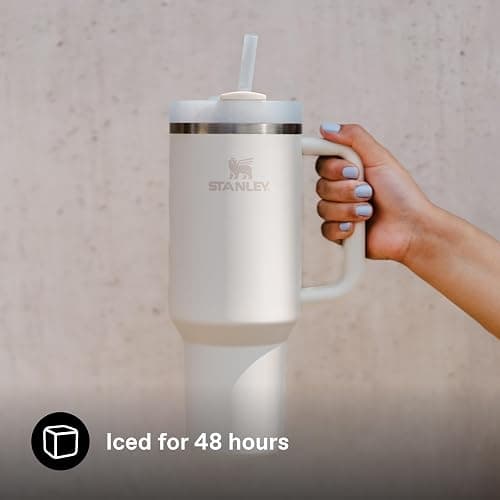 STANLEY 1913 Quencher H2.0 Flowstate Tumbler 1.2L - Cold for 11 Hours - Iced for 48 Hours - Metal Water Bottle with Straw, Handle and Lid - Dishwasher Safe - Travel Mug for Cold Drinks - Cream 2.0 thumbnail 2