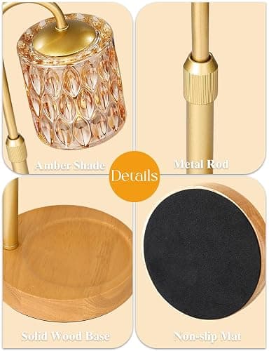 Briever Dimmable Candle Warmer Lamp with Timer, Height Adjustable Electric Candle Wax Warmer, Birthday Gifts for Women Mom, House Warming Gifts New Home Decor, Solid Wood Base, Natural Wood Champagne thumbnail 8