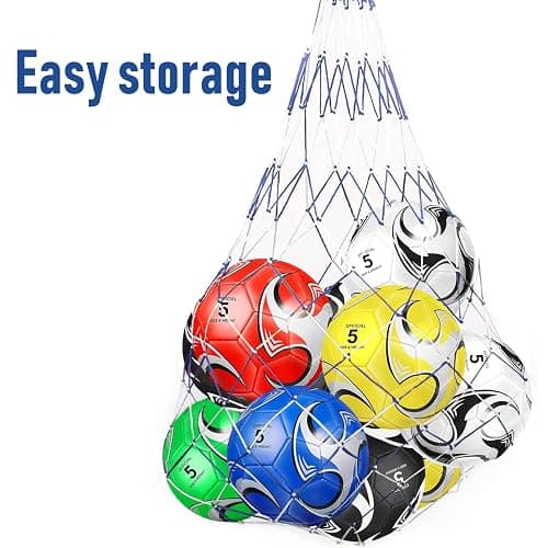 DHYLRICHER 6 Pack Size 5/4/3 Soccer Balls for Training & Matches – Official Size & Weight, Includes Carry Net, Needles, Air Pump – Ideal for Youth and Adult Players thumbnail 6
