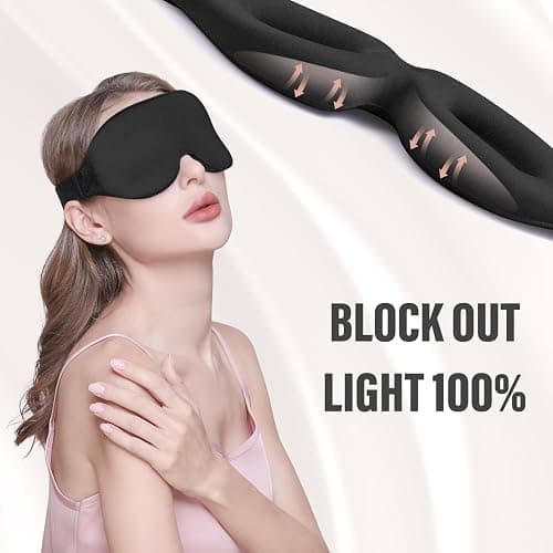 YIVIEW Sleep Mask for Side Sleeper, Complete Light Blocking 3D Sleeping Eye Mask, Soft Breathable Eye Cover for Women Men, Relaxing Zero Pressure Night Blindfold - Black thumbnail 3