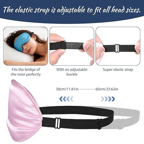 4 PCS Silk Sleep Eye Masks, Soft Satin Sleeping Mask with Adjustable Strap Elastic Blindfold for Sleeping Blocking out Lights Eye Sleep Mask Eyes Covers for Women Men Kids Girl Eyeshade Travel and Nap thumbnail 3