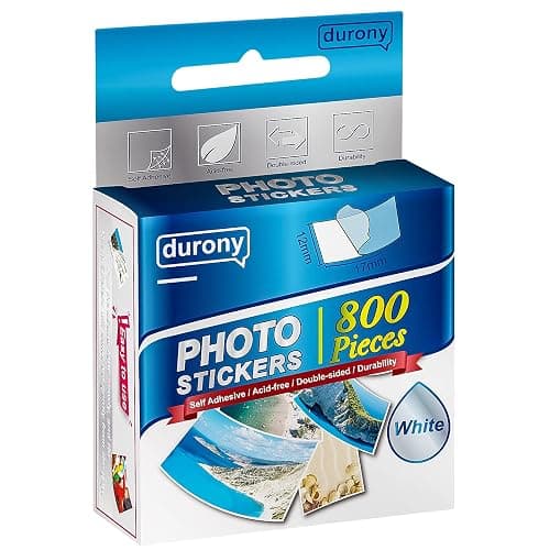 durony 800 Pieces Photo Sticker White Double-Sided Self Adhesive Photo Tapes for Pictures DIY Photo Album Journal - Image 1