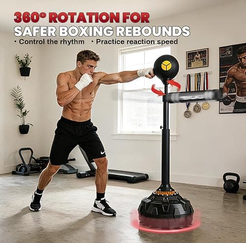 Freestanding Reflex Bag,360° Punching Bag Spinning Bar with Stand,Height Adjustable for Boxing Speed Trainer- for Adults & Teenagers. thumbnail 3
