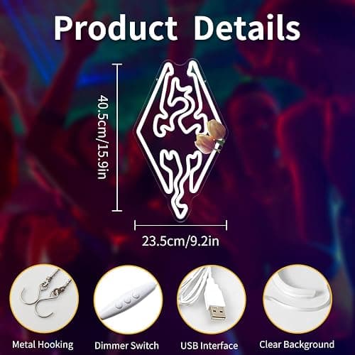 Vveikea Game Neon Sign Dragon Led Sign Neon Lights Adjustable Gamer Neon Light Sign Gaming Room Light Up Signs for Wall Decor for Boy Man Gifts thumbnail 2