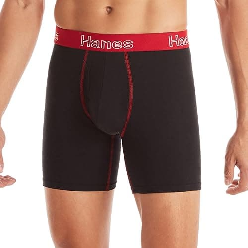 Hanes Men's Underwear, Stretch Cotton Boxer Briefs for Men, Moisture-wicking, Multi-Pack thumbnail 3