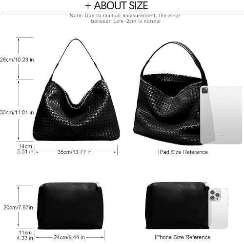 JINMANXUE Women Boston Bag, Woven Hobo Tote Handbag and Purses, Female Satchel Messenger Bags, Fashion Shoulder Crossbody Bag thumbnail 5