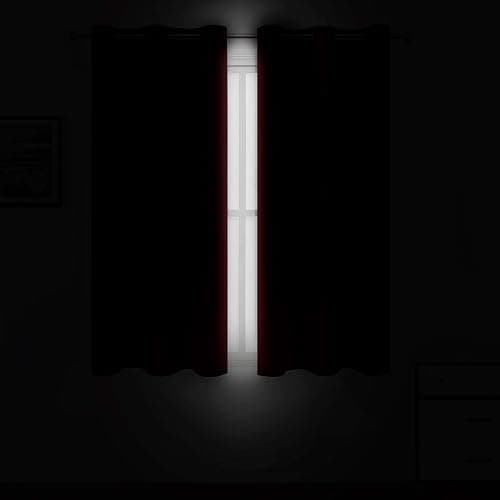 LEMOMO Red Curtains 52 x 84 Inch Long/Blackout Curtains Set of 2 Panels/Room Darkening Thermal Insulated Bedroom Curtains Drape thumbnail 4