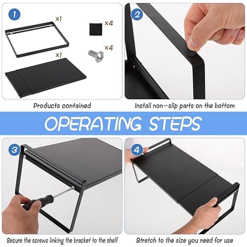 Washer and Dryer Countertop with Non-Slip Laundry Room Shelf Mat Universal Front Load Washer and Dryer Countertop Set, Washer Dryer Shelf with Mat for Laundry Room (Metal Shelf + Silicone Mat) thumbnail 4