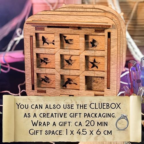 iDventure Cluebox - Davy Jones Locker - Escape Room Puzzle Box - 3D Wooden Puzzle for Adults - Brain Teaser - Birthday Gift for Men - Money Box thumbnail 4