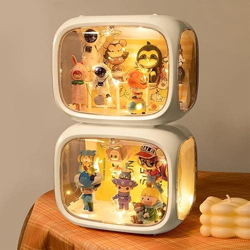 Display case for Figures with Light Adjustable Display Stand Clear Acrylic Display Box with Door Dust and Moisture Proof Suitable for Lego Collectibles Action Figures Pop Mart thumbnail 2