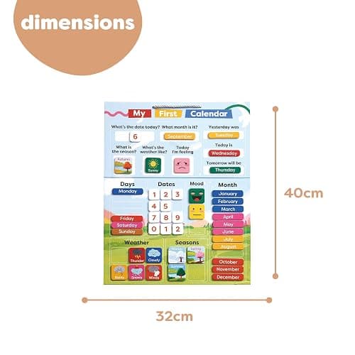 Chuckle My First Calendar for Kids - Days of the Week & Weather Learning Chart - 40 x 32cm, Magnetic with Hanging Loop, Educational Children Toy for Home & Classroom thumbnail 3