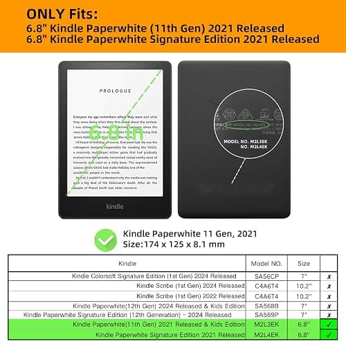 WALNEW Stand Case for 6.8" Kindle Paperwhite (Model No. M2L3EK / M2L4EK), Two Hand Straps Premium PU Leather Book Cover with Auto Wake/Sleep Feature thumbnail 2