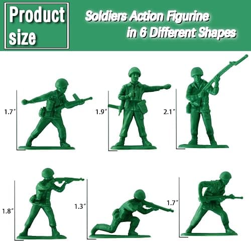 HAPTIME Toys for Boys, Toy Soldiers Set (50 pcs ) , Green Army Men Action Figures, Plastic Military Toys - Inspire Creative Play and Learning Adventures for Kids thumbnail 3