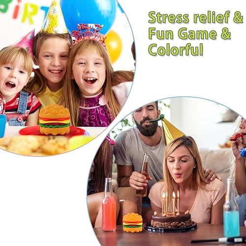 Anboor Pop Fidget Toys, 3D Silicone Hambergur Push Bubbles Sensory Toy Pop Stress Ball Anxiety Stress Relief Austism Early Educational Pop Toy for Kids Adults thumbnail 4