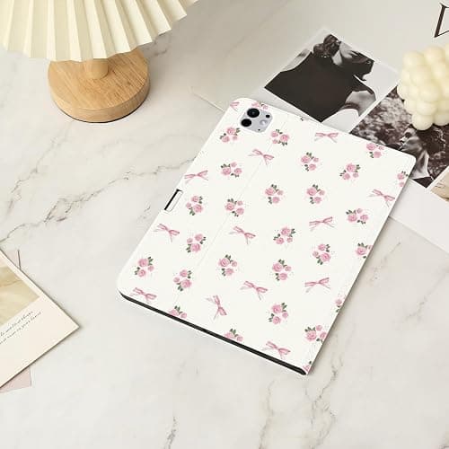 JOYLAND Floral Bowknot Case for iPad 10th Generation 2022 10.9"/iPad (A16) 11th Generation 2025 11" with Pencil Holder Multi-Angle Viewing Folio Stand Leather Cover Auto Sleep/Wake Aesthetic Flower thumbnail 8
