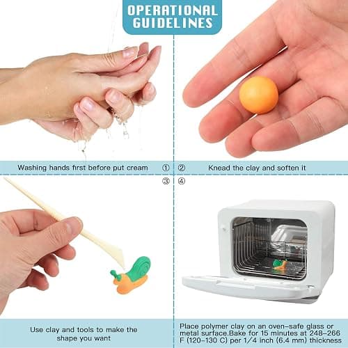 Aestd-ST Polymer Clay Kits, 85 Colors Oven Bake Modeling Clay for Kids, Non-Sticky Molding Clay with Sculpting Tools and DIY Accessories, Holiday Gift for Children and Artists thumbnail 7