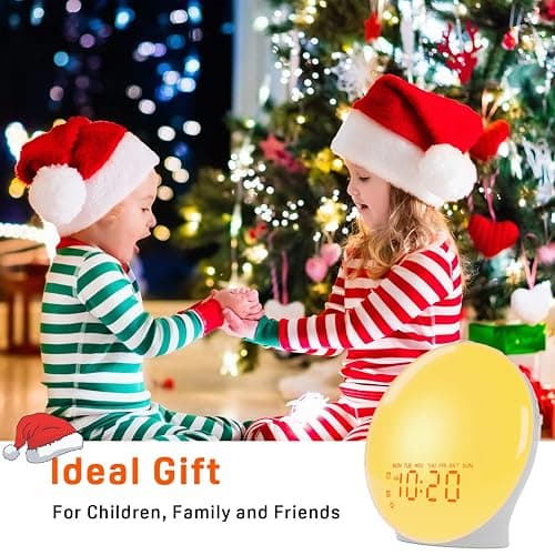 Wake Up Light Sunrise Alarm Clock for Kids, Heavy Sleepers, Bedroom, with Sunrise Simulation, Sleep Aid, Dual Alarms, FM Radio, Snooze, Nightlight, Daylight, 7 Colors, 7 Natural Sounds, Ideal for Gift thumbnail 8