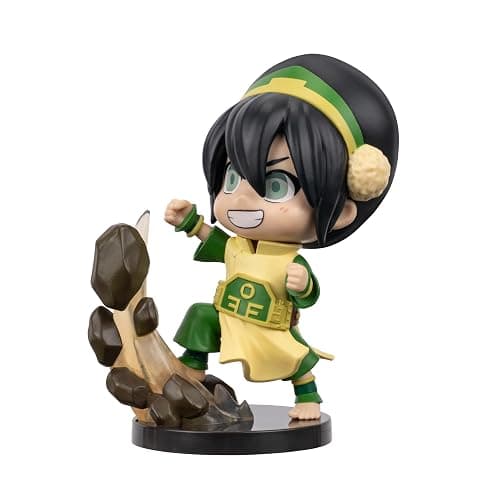 Jazwares Avatar: The Last Airbender Toph - 4-Inch Mini Figure in Kawaii Style in Dynamic Pose with Display Base thumbnail 4