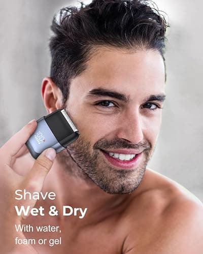 Foil Shavers for Men, Mini Electric Razors for Close Shaving Face with High Speed 3 Floating Blade Heads, USB C Fast Rechargeable Foil Shaver IPX7 Waterproof Wet Dry Travel Locked/Led Display thumbnail 5