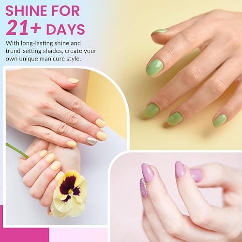 VANREESA 42 Pcs Gel Nail Polish Kit with U V Light 24 Popular Colors Gel Polish Nail Kit Green Blue Purple Pink Orange Complete Nail Kit with Manicure Tools Gifts for Women Girls thumbnail 5