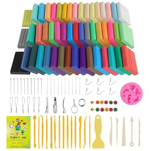CyAJM Polymer Clay Kits 50 Colors,Christmas Modeling Clay for Kids DIY Mold Oven Bake Clay with Storage Box Sculpting Tools and Accessories,for Kids Adult and Artist Friendly Ideal Gifts thumbnail 8
