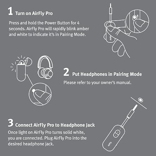 Twelve South AirFly Pro Bluetooth Wireless Audio Transmitter/Receiver for up to 2 AirPods/Wireless Headphones; Use with Any 3.5 mm Audio Jack, Black thumbnail 9