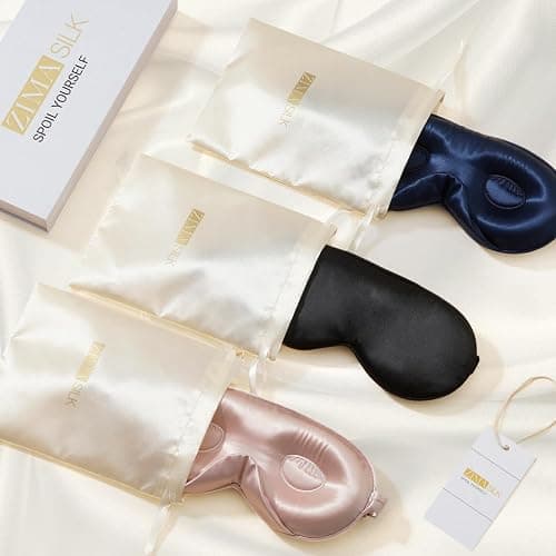 ZIMASILK Adjustable 22 Momme 100% Mulberry Silk Sleep Mask, Upgraded 3D Contoured Cup Eye Mask for Sleeping, Super Soft & Breathable Blindfold, Blackout for Deep Sleeping (Pink) thumbnail 8