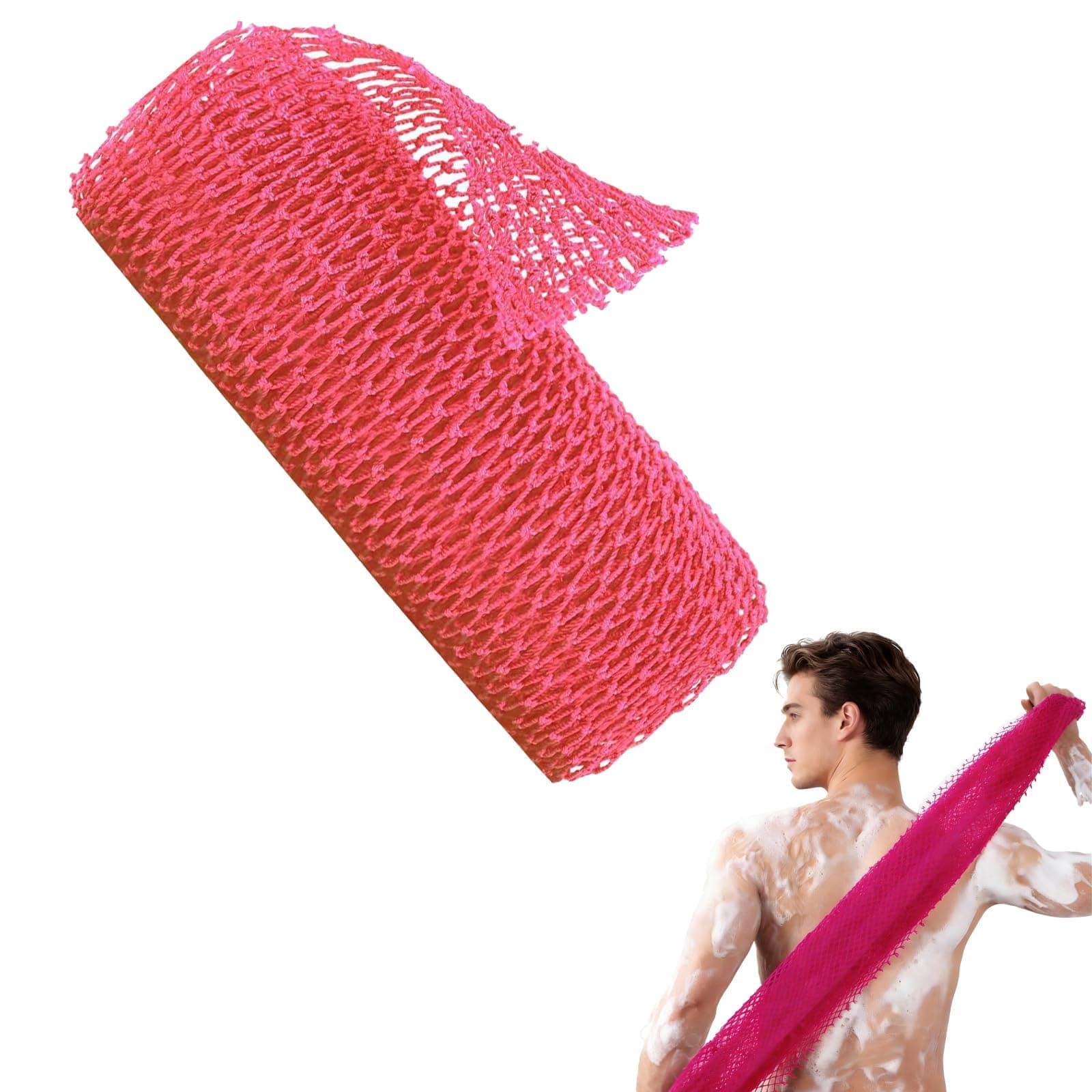 Rose Pink African Net Sponge, Exfoliating Scrubber with Exfoliating Knots, Durable Portable, Face Body Care, Suitable for All Skin Types, Bath Shower Essential - Image 1