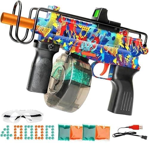 Electric Gel Ball Blaster, Full Auto Electric Splatter Ball Toys, 12 Rounds Per Seconds with Rechargeable Batteries, Line, Goggles Outdoor Team Game Toy Christmas Birthday Gift for Boys Girls Kids - Image 1