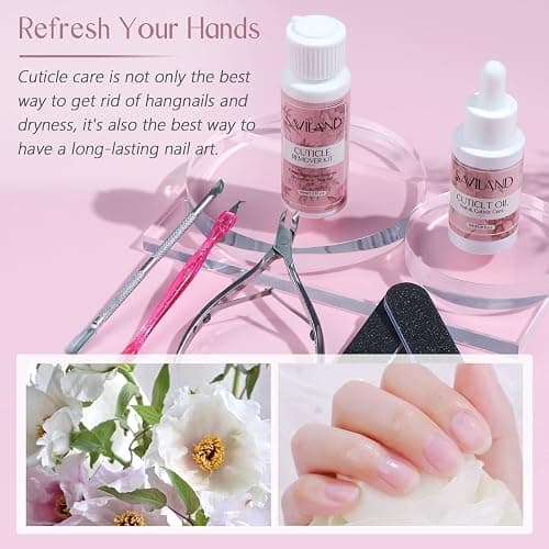 SAVILAND Cuticle Remover and Cuticle Oil Kit – Nail Care Kit with Cuticle Remover Liquid & 1.01 oz Cuticle Oil Cuticle Trimmer for Cuticle Softener & Moisturize Manicure Kit for Home Use thumbnail 5