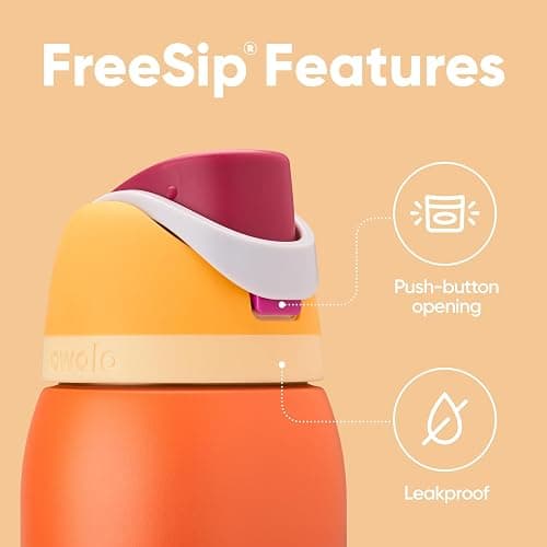Owala FreeSip Insulated Stainless Steel Water Bottle with Straw for Sports, Travel, and School BPA-Free Sports Water Bottle, 32 oz, Citrus Crush thumbnail 3