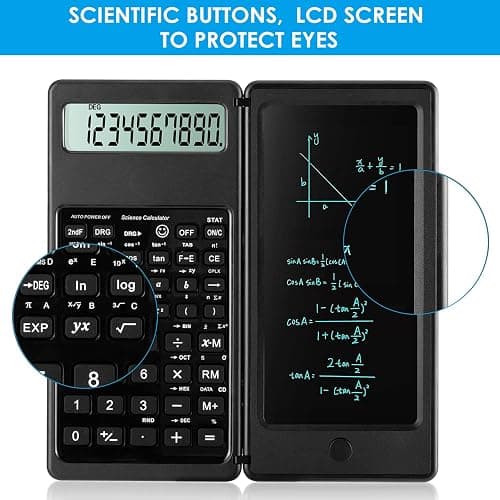 IPepul Scientific Calculators for Students, 10-Digit Large Screen, Math Calculator with Notepad, Classroom Must Haves for Middle High School Supplies & College (Black) thumbnail 4