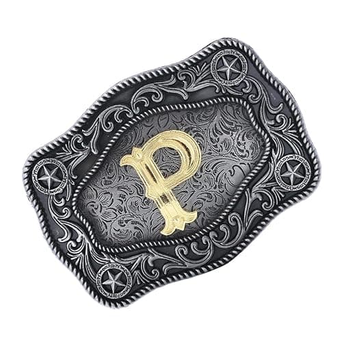 Doitby Initial Western Cowboy Belt Buckle with Letter for Men and Women thumbnail 3